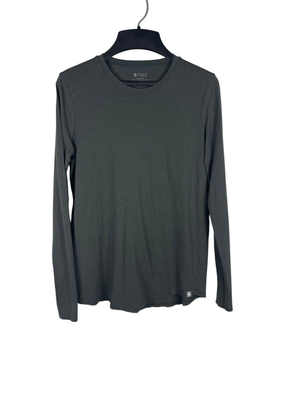 FIGS Super Soft Womens S Gray Long Sleeve Under Scrub Modal Blend Base Layer Top
